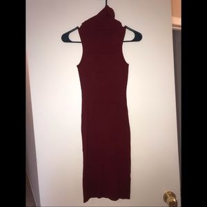 Burgundy red sweater dress
